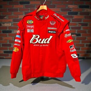 2XL Vintage Chase NASCAR Jacket Dale Earnhardt Jr #8 Budweiser Advertisements